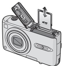 PANASONIC LUMIX DMC-FX07 - Mise en place/retrait de la carte - 2