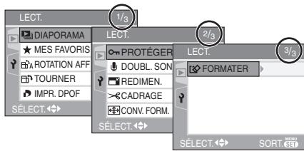 PANASONIC LUMIX DMC-FX07 - - À propos des éléments de l'écran de menu - 1