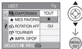 PANASONIC LUMIX DMC-FX07 - Appuyez sur ▲/▼ pour sélectionner [TOUT] ou [★], puis appuyez sur [MENU/SET]. - 1