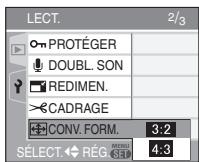 PANASONIC LUMIX DMC-FX07 - Appuyez sur ▲/▼ pour sélectionner [3:2] ou [4:3], puis appuyez sur [MENU/SET]. - 1