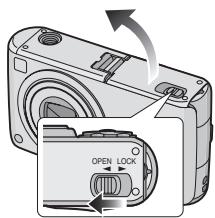 PANASONIC LUMIX DMC-FX07 - Mise en place/retrait de la carte - 1