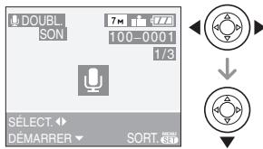 PANASONIC LUMIX DMC-FX07 - Appuyez sur ◀/▶ pour sélectionner l'image, puis appuyez sur ▼ pour démarrer l'enregistrement sonore. - 1