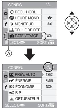 PANASONIC LUMIX DMC-FX07 - Appuyez sur ▲/▼ pour sélectionner la rubrique désirée. - 1