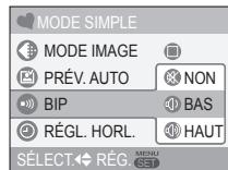 PANASONIC LUMIX DMC-TZ3 - Selectionnez l'option désirée (L'écran montre le changement du réglage de bip) - 2