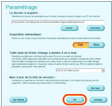 PANASONIC LUMIX DMC-FX9EG - Paramétrez et cliquez sur [OK]. - 1