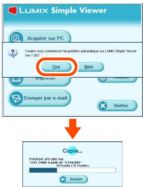 PANASONIC LUMIX DMC-FX9EG - Lorsque le message demandant si l'acquisition peut démarrer s'affiche, cliquez sur [Oui]. - 1