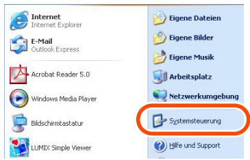 PANASONIC LUMIX DMC-FX9EG - Klicken Sie auf [Start] >> ([Einstellungen] >>) [Systemsteuerung]. - 1