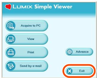 PANASONIC LUMIX DMC-FX9EG - Klik [☒ Exit] aan. - 1