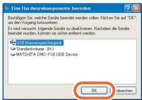 PANASONIC LUMIX DMC-FX9EG - Bestätigen Sie, dass [USB-Massenspeichergerät] gewählt wurde, und klicken Sie auf [OK]. - 1