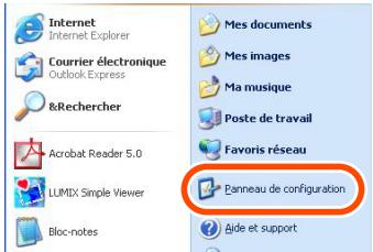 PANASONIC LUMIX DMC-FX9EG - Cliquez sur [démarrer] >> ([Paramètres] >>) [Panneau de configuration]. - 1