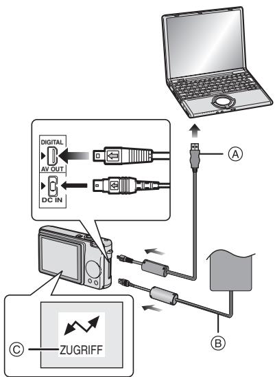 PANASONIC LUMIX DMC-FX9EG - Anschließen der Digitalkamera an den PC - 1