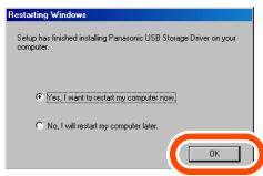 PANASONIC LUMIX DMC-FX9EG - Se appare la casella di dialogo [Restarting Windows], fare clic su [OK]. - 1