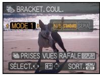 PANASONIC LUMIX DMC-FZ28 - Appuyez sur [DISPLAY] pour afficher [BRACKET. COUL.] à partir de Bracketing auto. - 1