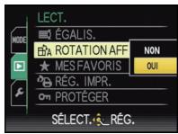 LECT. M MODE ÉGALIS. A ROTATION AFF ★ MES FAVORIS RÉG. IMPR. ON PROTÉGER SÉLECT. RÉG. NON OUI