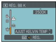 K RÉG. BB K 2500K AJUST KELVIN TEMP RÉG.