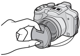 PANASONIC LUMIX DMC-FZ38 - Fixer le capuchon d'objectif. - 1