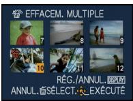 EFFACEM. MULTIPLE 7 8 9 10 11 12 RÉG./ANNUL. DISPLAY ANNUL. SELECT. EXÉCUTÉ