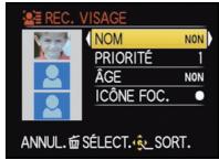REC. VISAGE NOM NON PRIORITÉ 1 ÂGE NON ICÔNE FOC. ANNUL. SÉLECT. SORT.