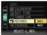 LECT. MODE CAL CALENDRIER ÉDIT. TITRE TIMBRE CAR. REDIMEN. SIMPLE CADRAGE MULTI SELECT... RÉG.