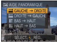 AIDE PANORAMIQUE GAUCHE → DROITE DROITE → GAUCHE ↑ BAS → HAUT ↓ HAUT → BAS SELECT. RÉG.