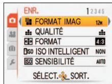 PANASONIC LUMIX DMC-TZ8 - Affichez le menu [ENR.] - 2