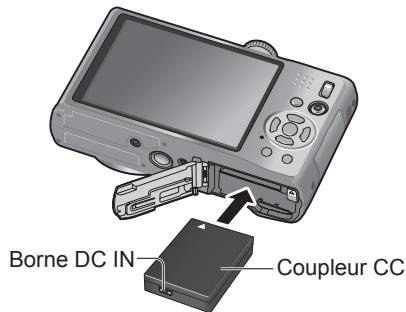 PANASONIC LUMIX DMC-TZ8 - Utiliser le coupleur CC (en option) au lieu de la batterie - 1