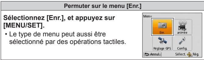 PANASONIC DMC-TZ20 - Appuyez sur [MENU/SET] pour afficher le menu (MENU/SET) - 1