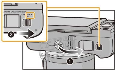 PANASONIC DMCGF6EF - ①: Sluit de kaart/batterijklep. - 1