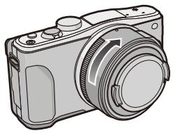 PANASONIC DMCGF6EF - Lijn de pasmarkeringen voor de lens  uit en draai de lens verrolgens in de richting van de pijl tot de klik gezhoord worden. - 3