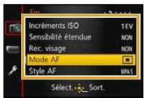 PANASONIC LUMIX DMC-FZ200 - Appuyez sur / ou tournez la molette arrête pour selectionner l'élément du menu. - 1