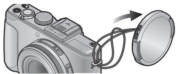 PANASONIC LUMIX DMC-LX7 - Utilisez la ficelle fournie pour fixer le capuchon d'objectif à l'appareil photo - 2