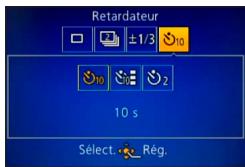 PANASONIC LUMIX DMC-LX7 - Appuyez sur « pour selectionner [Retardateur], puis appuyez sur - 2