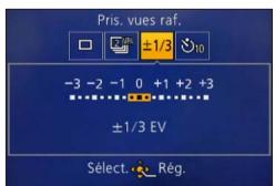 PANASONIC LUMIX DMC-LX7 - Appuyez sur  pour selectionner la plage de compensation, puis appuyez sur [MENU/SET] - 2