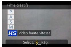 PANASONIC LUMIX DMC-LX7 - Appuyez sur ▲▼ pour selectionner [HS], puis appuyez sur [MENU/SET] - 2