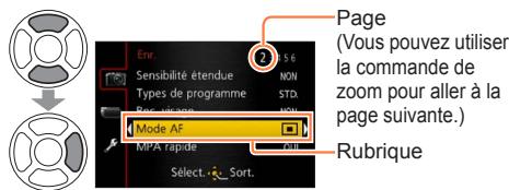 PANASONIC LUMIX DMC-LX7 - Utilisez ▲▼ pour sélectionner l'options de menu, puis appuyez sur - 1