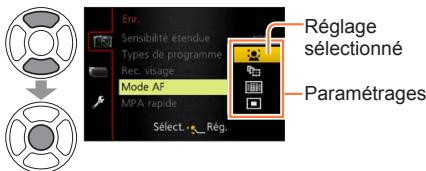 PANASONIC LUMIX DMC-LX7 - Appuyez sur ▲▼ pour selectionner un réglage, puis appuyez sur [MENU/SET] - 1