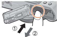 PANASONIC LUMIX DMC-LX7 - - Pour-retirer la carte : - 1