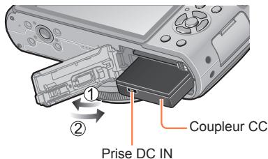 PANASONIC LUMIX DMC-LX7 - Utiliser l'adaptateur secteur (en option) et le coupleur CC (en option) au lieu de la batterie - 1