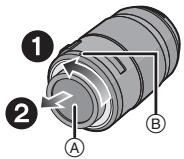 PANASONIC H-PS-45175E - Drehen Sie den hinteren Objektivdeckel, um ihn abzunehmen. - 1