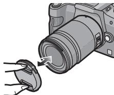 PANASONIC HH-S35100E - ■ Objektivdeckel aufsetzen und abnehmer - 1