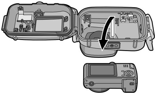 PANASONIC LUMIX DMW-MCTZ1E - Die Geräterückseite öffnen, um die Digitalkamera zu entfernen. - 1