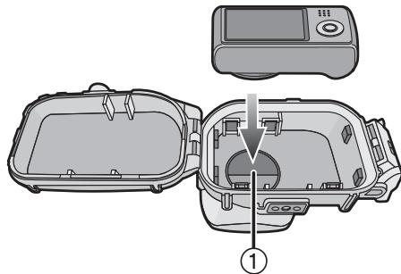 Diagram of a device interior showing open and closed compartments with labeled parts, including a digital display unit.