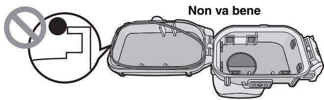 Diagram showing two steps of a device lock or latch mechanism, labeled ① and ②, with directional arrows indicating sequence.
