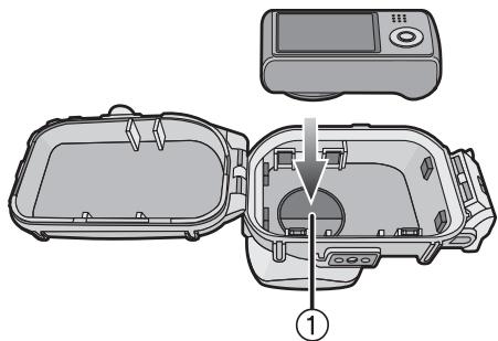 Diagram of a device open with labeled parts, showing internal components and a screen interface.