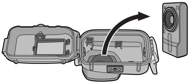 PANASONIC LUMIX DMW-MCTZ3E - Aprière la copertura posteriore per rimuovere la fotocamera digitale. - 1