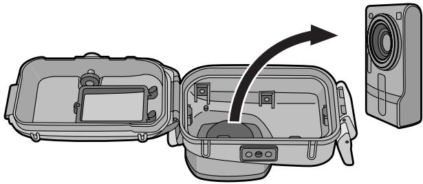 PANASONIC LUMIX DMW-MCTZ3E - Die Geräterückseite öffnen, um die Digitalkamera zu entfernen. - 1