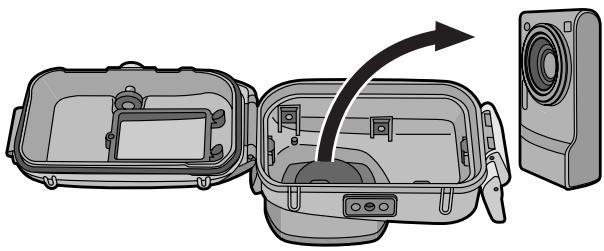 PANASONIC LUMIX DMW-MCTZ5PP - Abra la parte trasera del estuche para quitar la camarara digital. - 1
