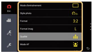 PANASONIC LUMIX DMC-CM1 - Sélectionnez l'élément du menu. - 1