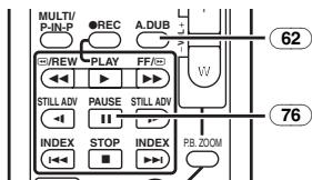 MULTI/ P-IN-P ●REC A.DUB REW PLAY FF/0 STILL ADV PAUSE STILL ADV INDEX STOP INDEX RB.200M 62 76