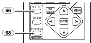 66 SELECT STORE OFF/ON P.B.DIGITAL VAR. SEARCH MENU ENTER 68